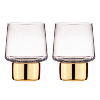 Tempa Aurora Clear Glass Tumblers Gold 200ml Set of 2