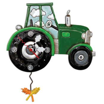 Allen Designs Green Tractor Pendulum Clock