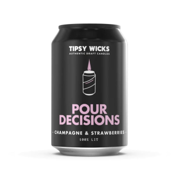 Tipsy Wicks Candle Pour Decisions Champagne & Strawberries