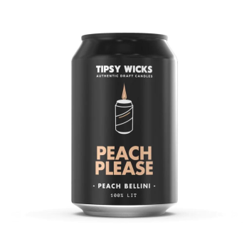 Tipsy Wicks Candle Peach Please Peach Bellini