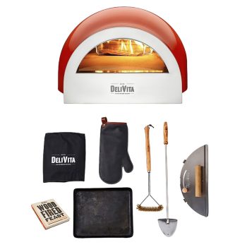 DeliVita Wood-Fired Oven Bundle Chili Red