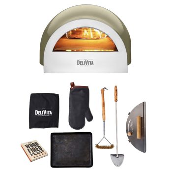 DeliVita Wood-Fired Oven Bundle Olive Green