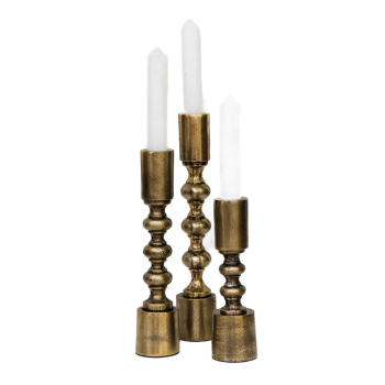 Ripple Candle Stick Holder Raw Aluminium Brass (3 Sizes)