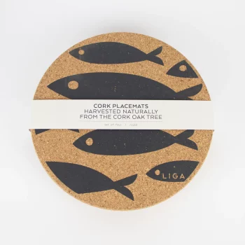 LIGA Cork Placemats Set of 4 - Fish Grey