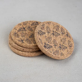 LIGA Cork Coaster Set of 4 - Pinecone Grey