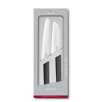 Victorinox Swiss Modern Pastry and Santoku Knife Set Black