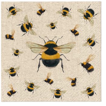 PAW Decor Lunch Napkins 33cm Dancing Bee Pack of 20
