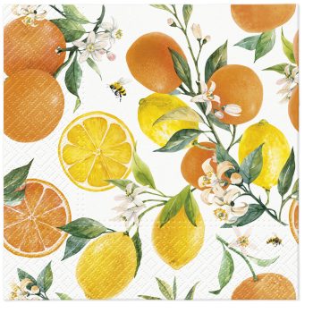 PAW Decor Lunch Napkins 33cm Citrus With Bees Pack of 20