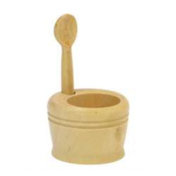 Roger Orfevre Boxwood Salt Pot with Spoon