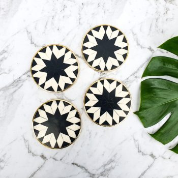 CLINQ Bone Inlay Coasters Set of 4