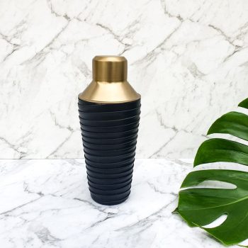 CLINQ Soirée Brass and Leather Cocktail Shaker