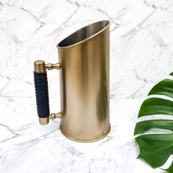 CLINQ Soirée Brass and Leather Jug