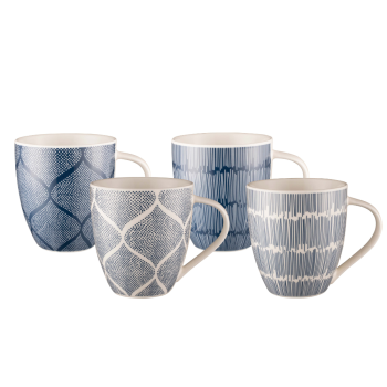 Bundanoon Mega Mug 500ml Set 4 Indigo Sketch