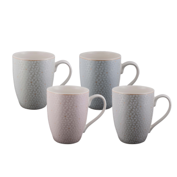 Bundanoon Coupe Mugs 355ml Set 4 Pastel Petals