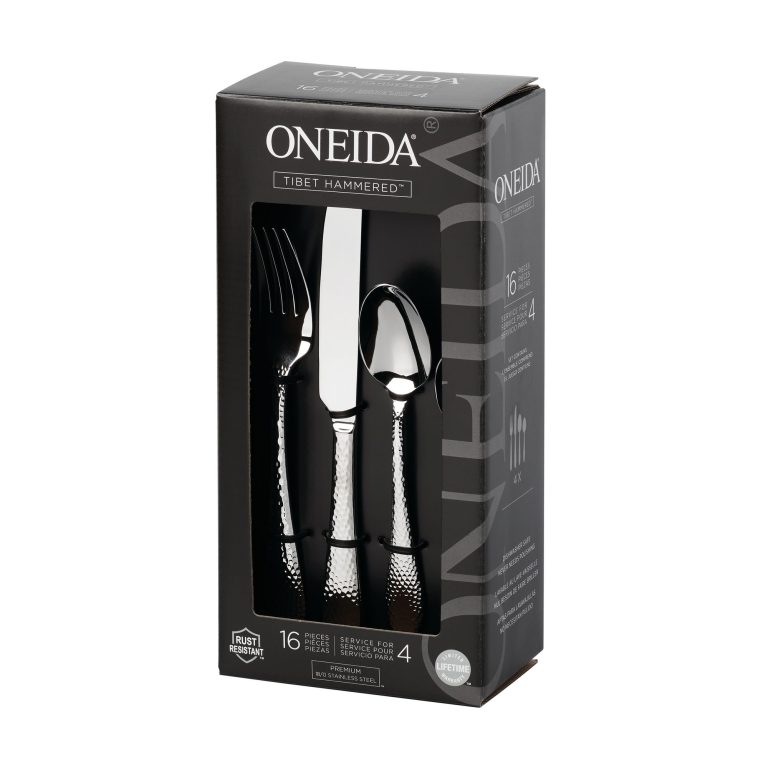 78485 – Oneida – Tibet Hammered 16pc Cutlery Set – PK – 1