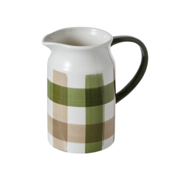 Davis & Waddell Gingham Green Water Jug 2L