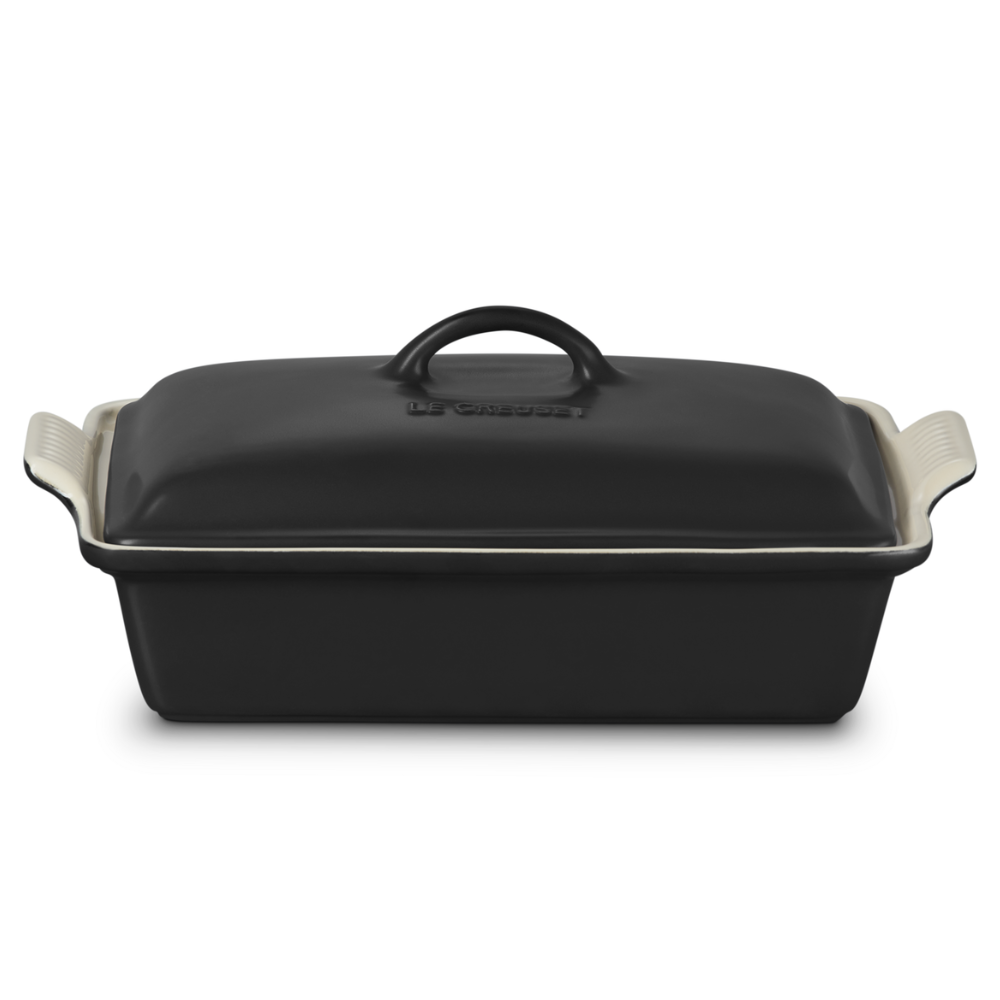 Le Creuset Stoneware Rectangular Dish with Lid Satin black