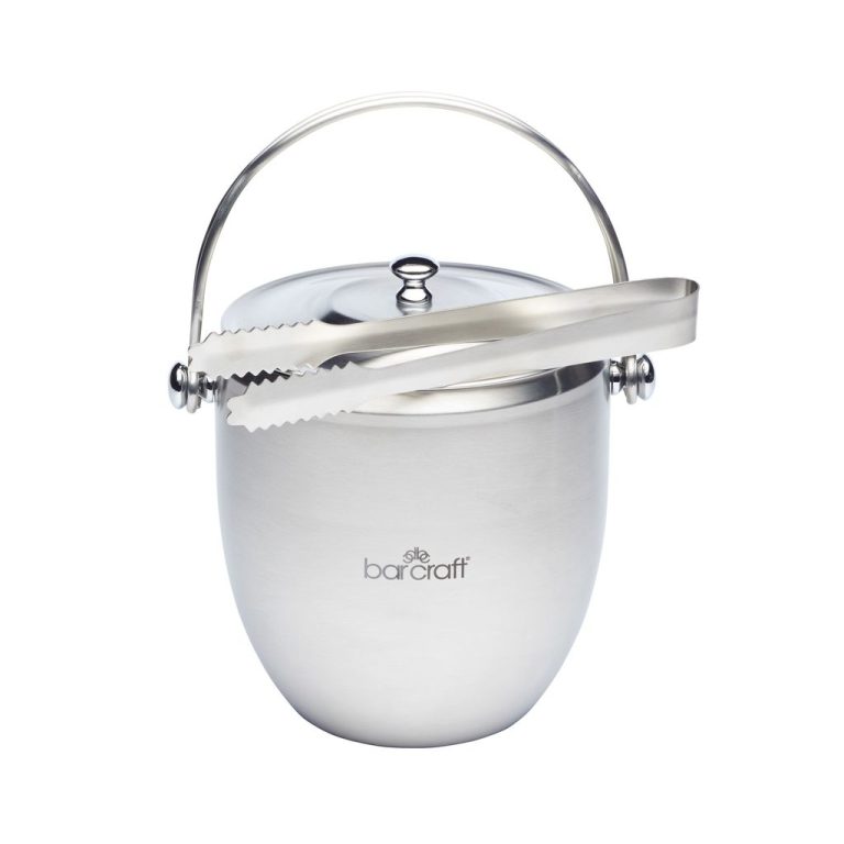 82370 – BarCraft – Ice Bucket with Lid & Tongs SS – HR – 01