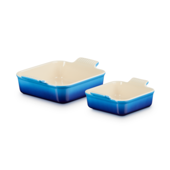 Le Creuset Heritage Square Dishes Set of 2 Azure