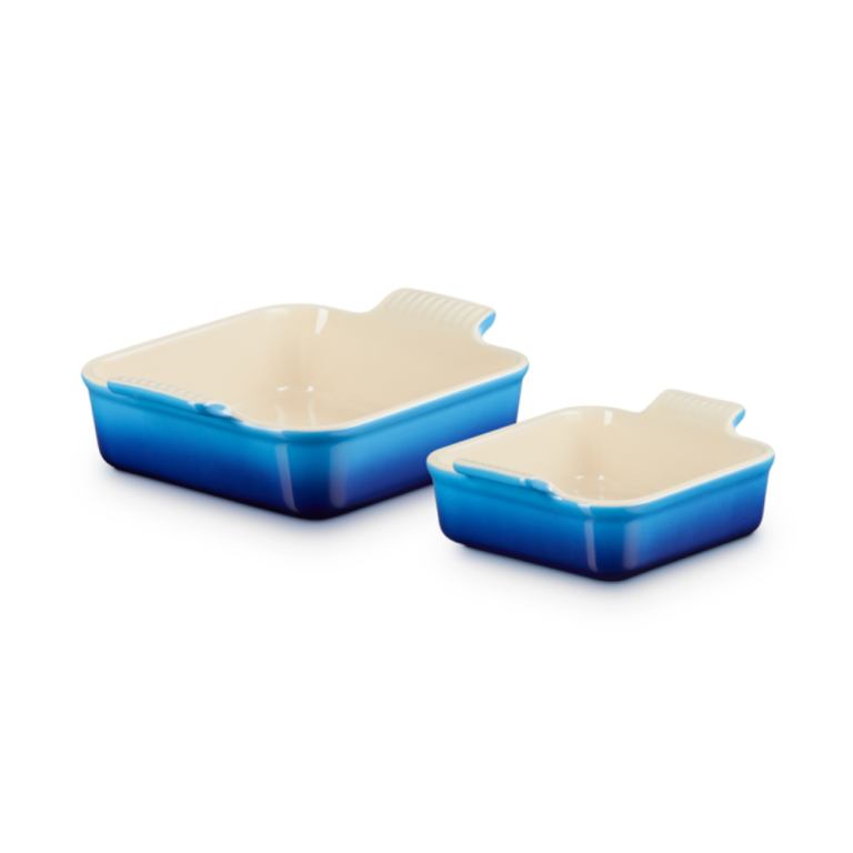 Le Creuset Heritage Square Baking Dishes - Set of 2 - White