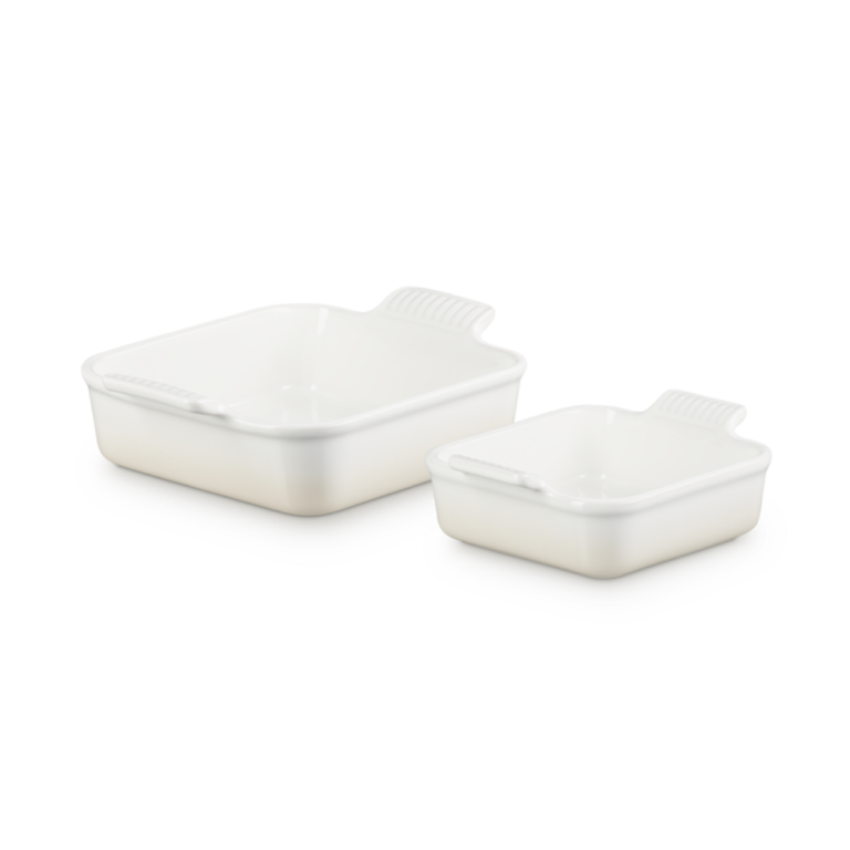 Le Creuset Heritage Square Dishes Set of 2 Meringue