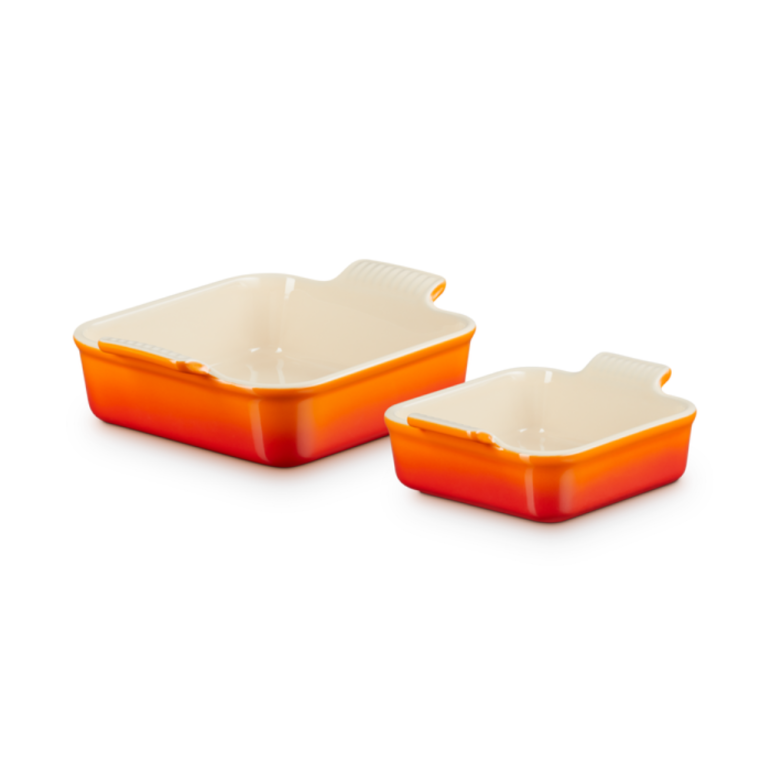 Le Creuset Heritage Square Dishes Set of 2 Volcanic