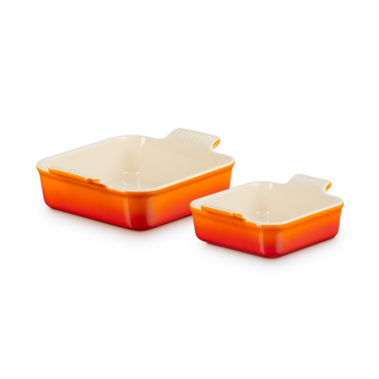 Le Creuset 2-Piece Rectangular Dish Set ,Meringue