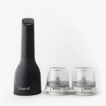 FinaMill Battery Starter Pack Pepper Mill & Spice Grinder Midnight Black Gloss