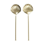 Assemble Clam Set of 2 Salad Servers Gold Finish