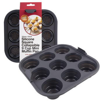 Daily Bake Silicone Square Collapsible Mini Muffin 9 Hole