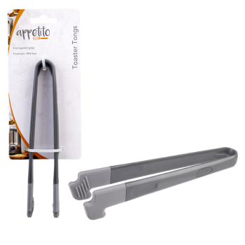 Appetito Silicone Tip Toast Tongs Charcoal