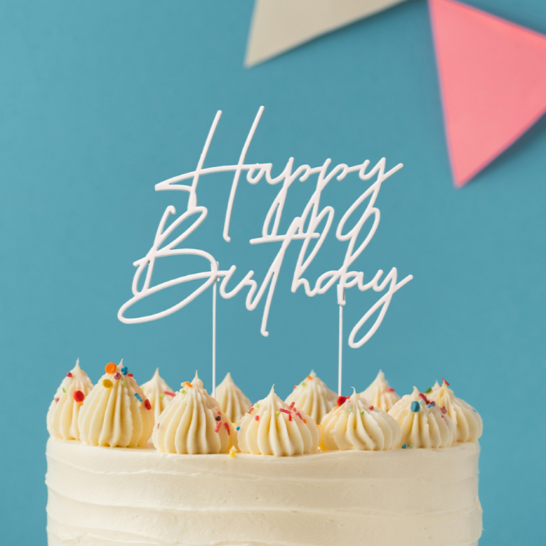 Happy Bday Cake Topper White (3)
