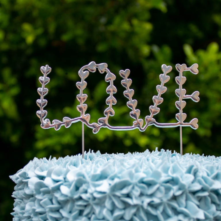 Love Cake Topper Silver (2)