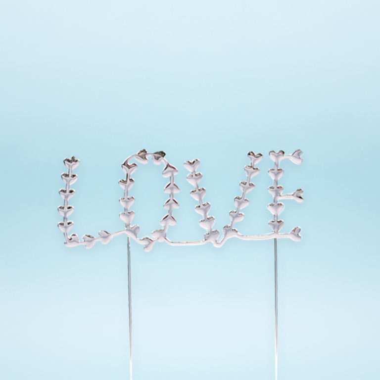 Love Cake Topper Silver (4)