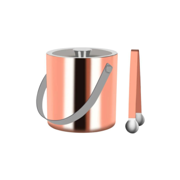 Zanzi Double Wall Ice Bucket with Tongs Rose Gold