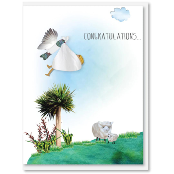 i candy Card Baby - Woodpigeon Stork