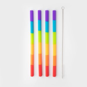 Taylor's Eye Witness Rainbow Reusable Silicone Drinking Straws