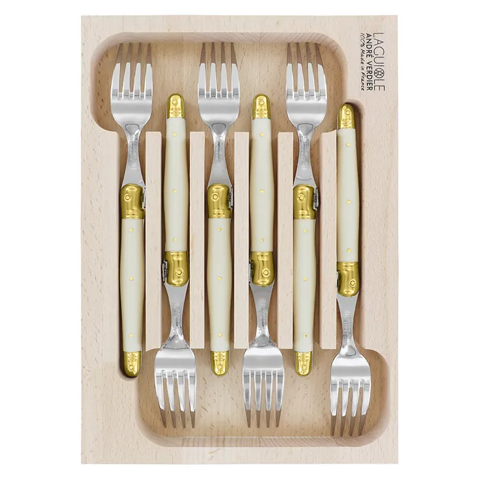 Set of forks Ivory Brass