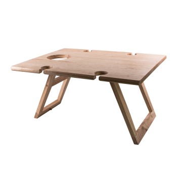 Peer Sorensen Rubber Wood Folding Picnic Table / Wine Bottle Holder