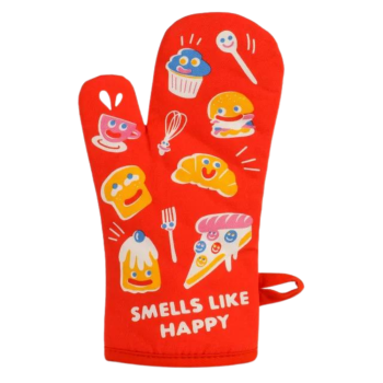 Blue Q Novelty Single Oven Glove 'Smells Like Happy'