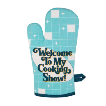 Blue Q Novelty Single Oven Glove 'Welcome To My Cooking Show!'
