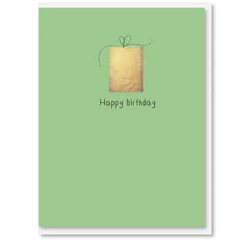 i candy Card Birthday - Green & Gold Present