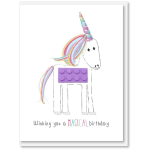 i candy Card Birthday - Lego Unicorn