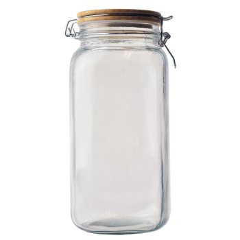 Kate's Kitchen Square Glass Jar with Bamboo Lid 1700ml