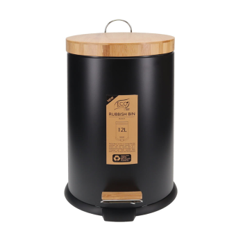 White Magic Eco Basics Rubbish Bin 12L Black