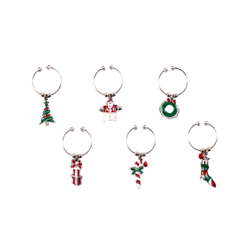 Avanti Wine Charms Christmas Enamel Set of 6