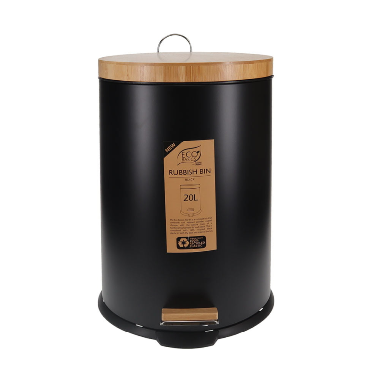 20L Black Rubbish Bin (2)