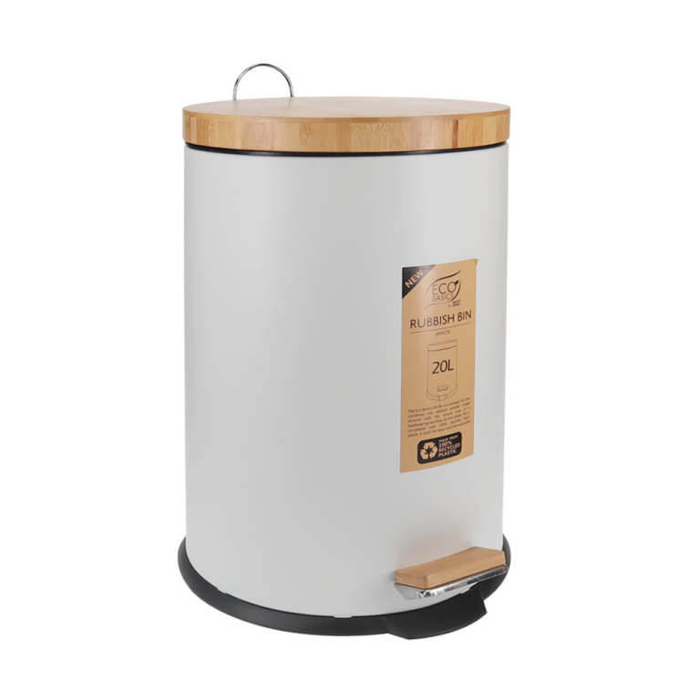 20L White Rubbish Bin (1)