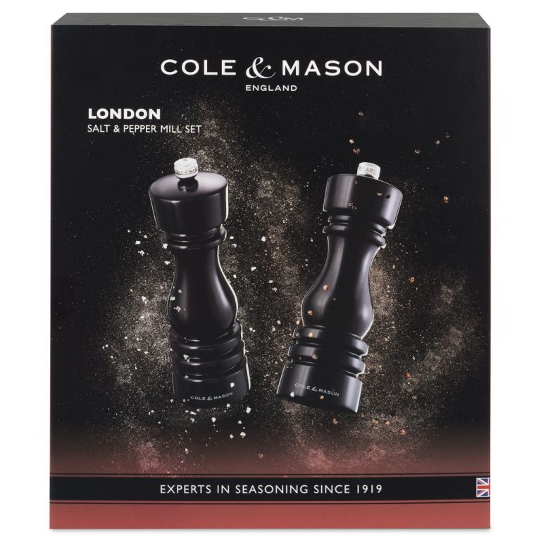 31581 – Cole & Mason – London Mills Black Gloss Gift Set 18cm – PK – 01