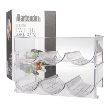 Bartender 2 Tier Wine Rack 6 Bottle